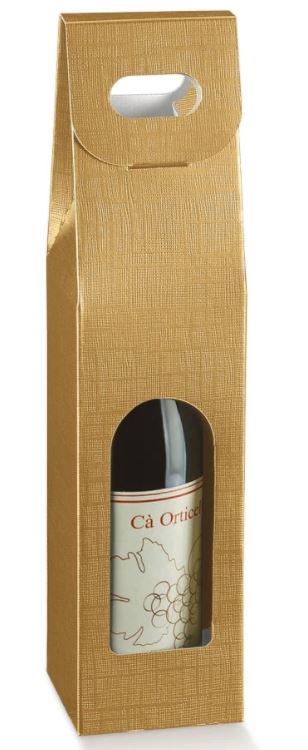 Gold Silk 1 Bottle Wine Box - Perfect Tables
