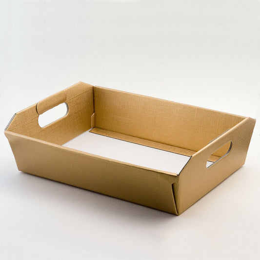 Gold Silk Tray 400x300x120 - Perfect Tables