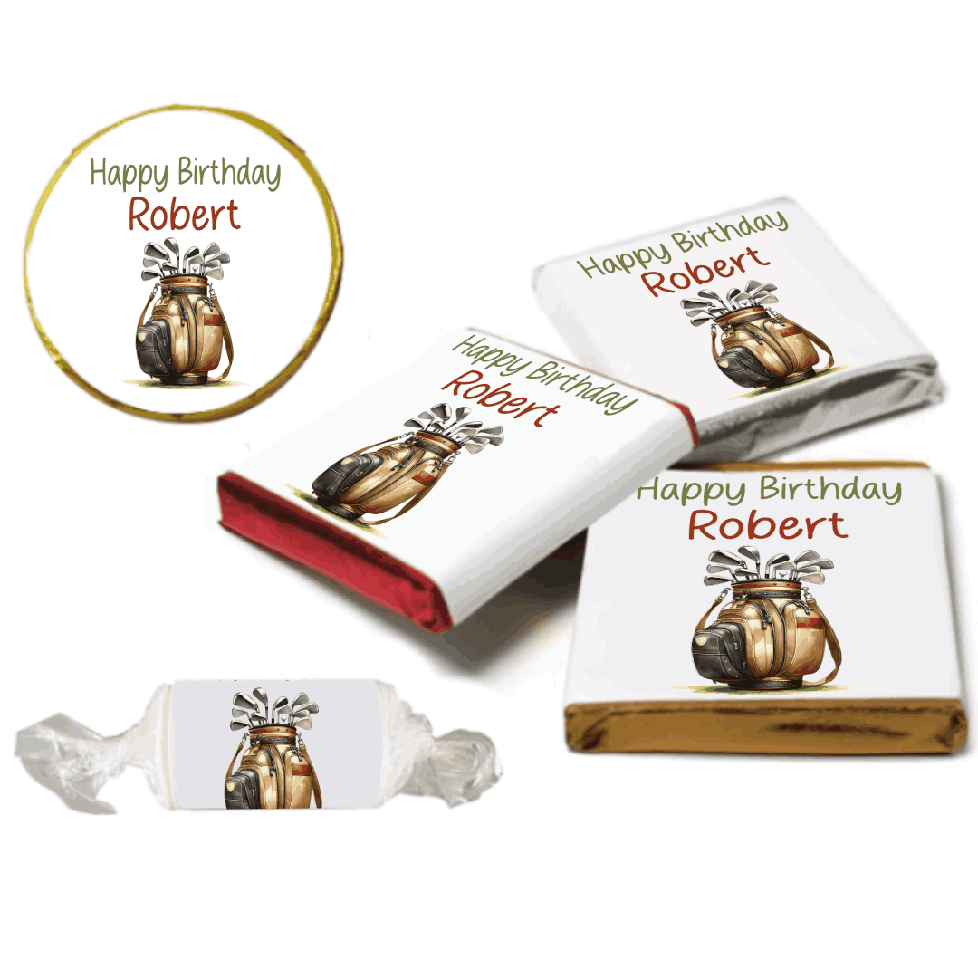 Personalised Golf Bag Chocolate Neapolitan Sweets
