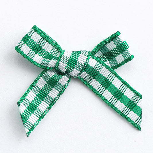 Green  3cm Gingham Bows