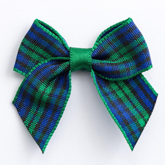 Green/Blue Tartan Bows – Self Adhesive