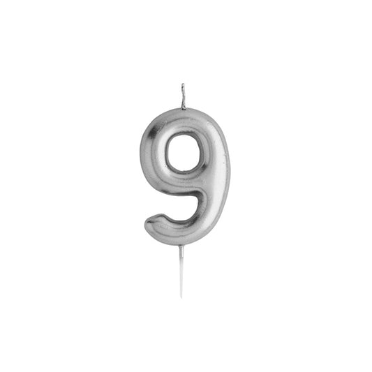 Silver Metallic Bubble Candle - 9