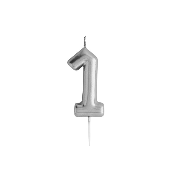 Silver Metallic Bubble Candle - 1