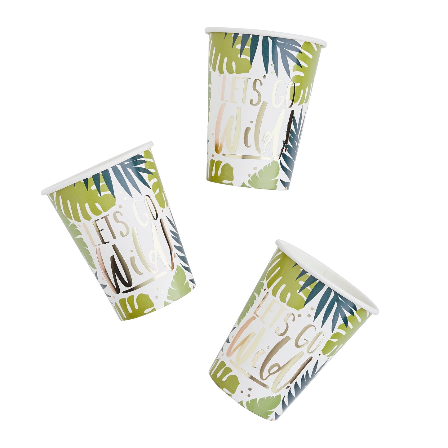 10 Paper Cups - Tropical Leaf