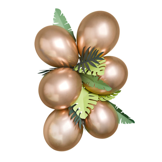 Tropical Balloon Kit - 6 Balloons and Leaves