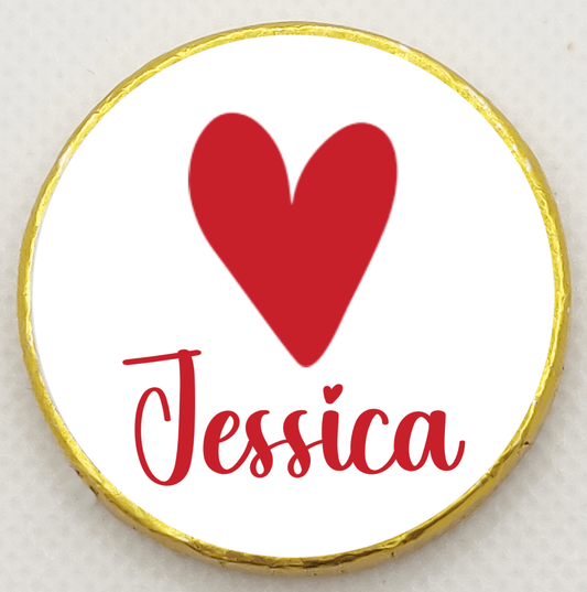 Personalised Love Heart - Chocolate Coin