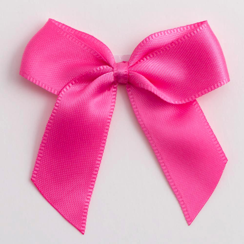 Hot Pink 5cm Satin Bows - Self Adhesive