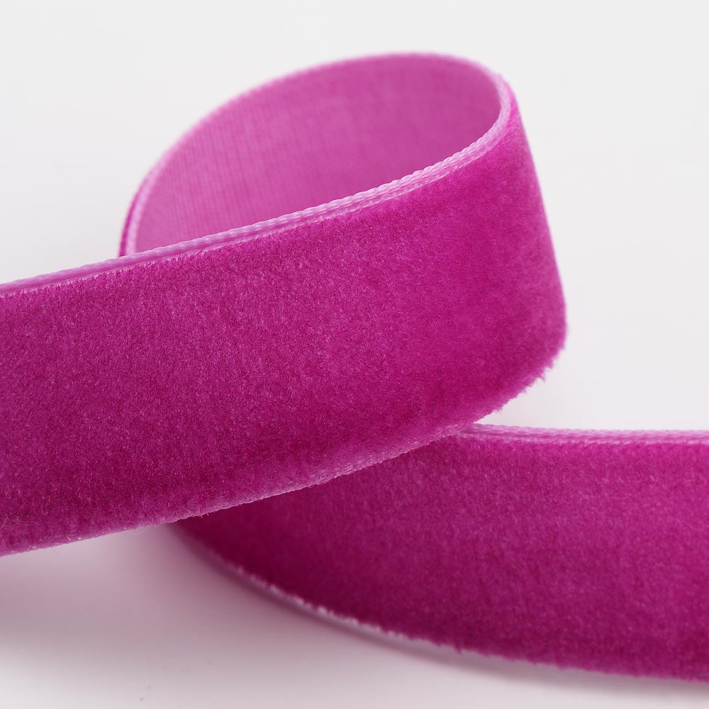 Hot Pink Velvet Single Face Ribbon