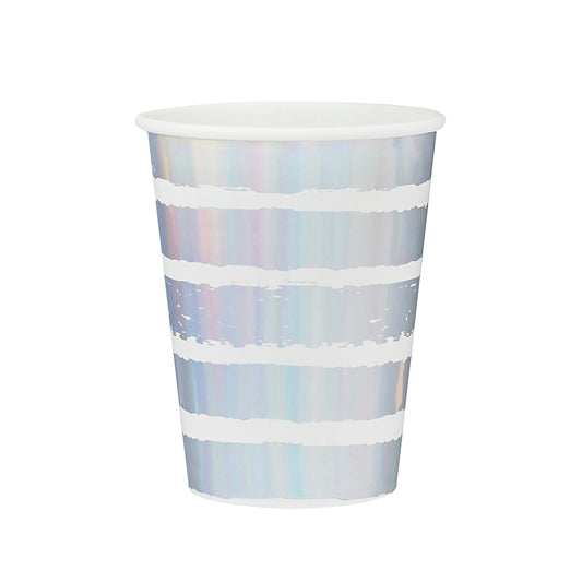 Iridescent Striped Paper Cups 10 Pack