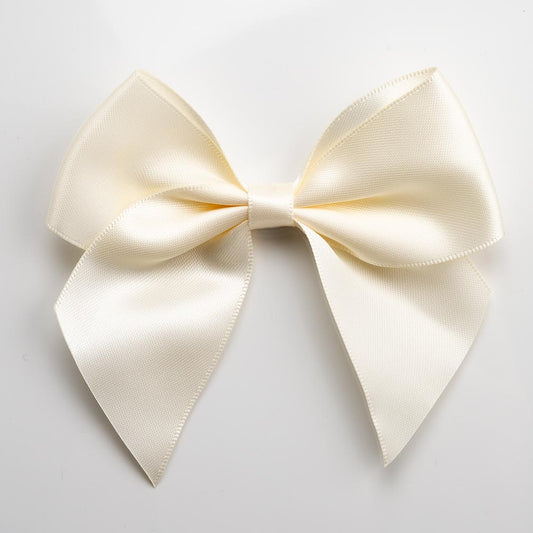 Ivory 10cm Satin Bows – Self Adhesive