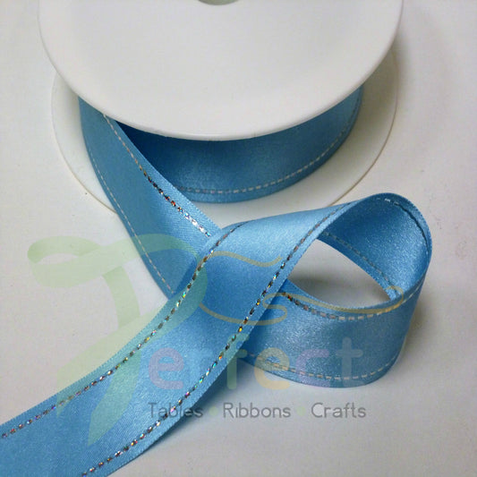 Baby Blue Shindo Diamante Edge Ribbon 15123 006