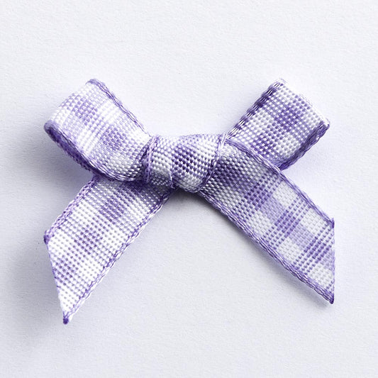 Lilac  3cm Gingham Bows