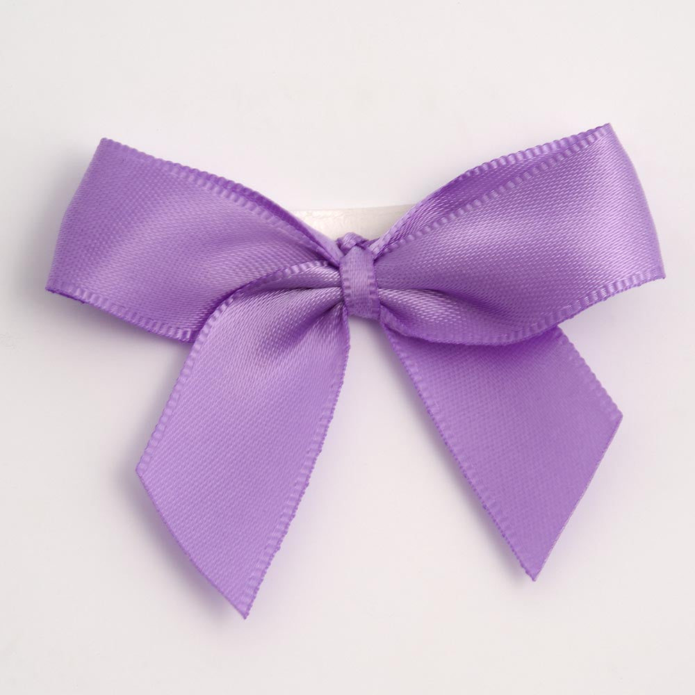 Lilac 5cm Satin Bows - Self Adhesive