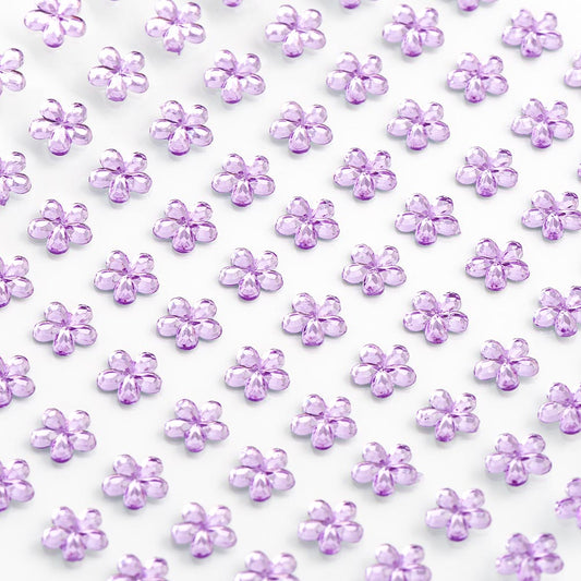 Lilac Self Adhesive Flowers 6mm Sheet of 100