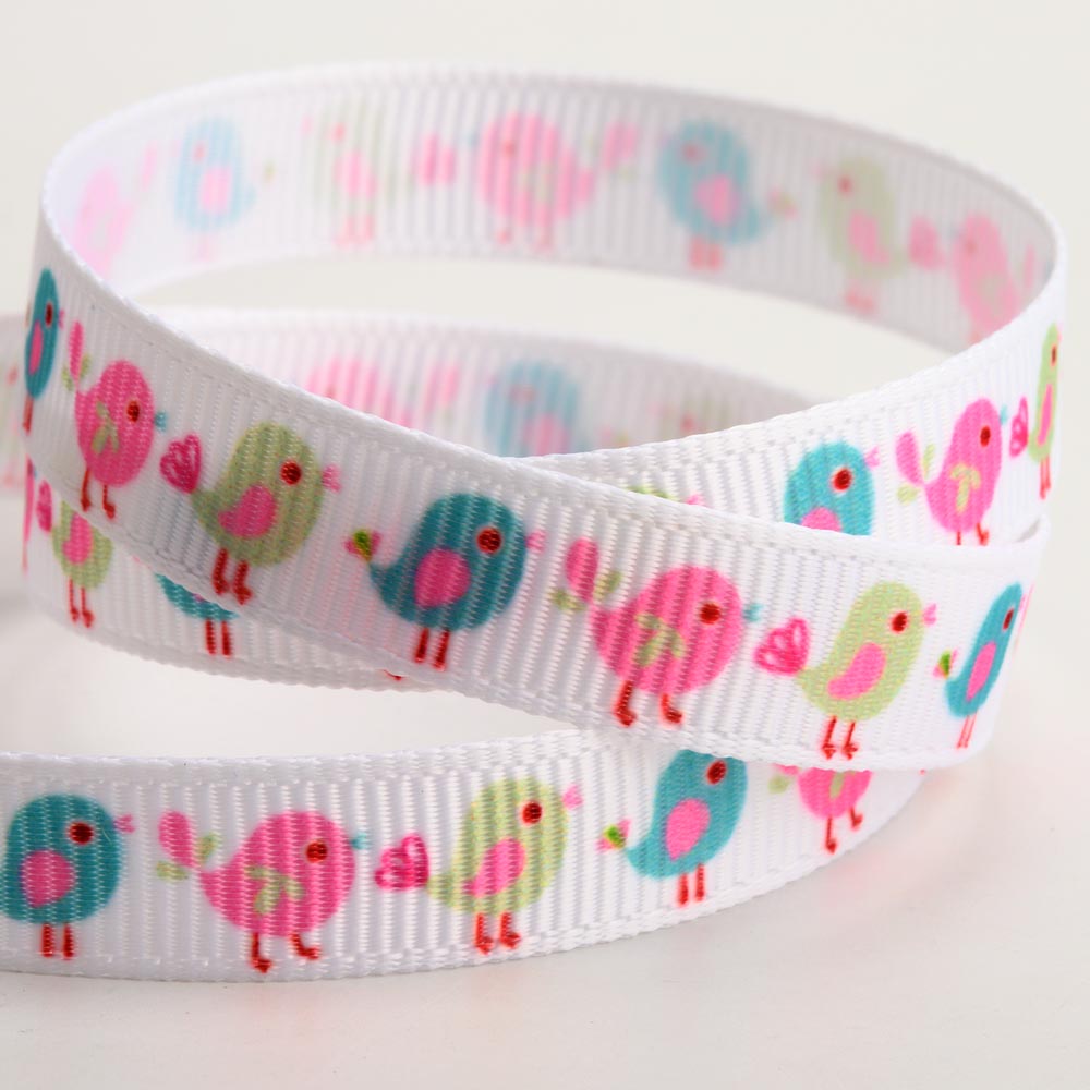 Little Birds Grosgrain Ribbon 9mm 5 Metre Reel