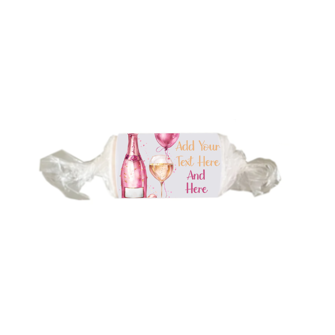 Personalised Chocolate Party Favours and Love Heart Rolls - Champagne Pink Balloon