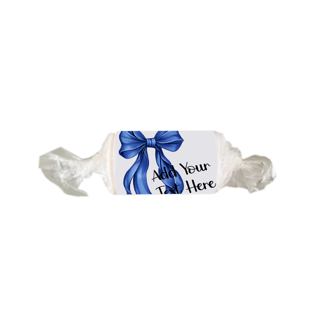 Personalised Chocolate Party Favours and Love Heart Rolls - Royal Blue Bow