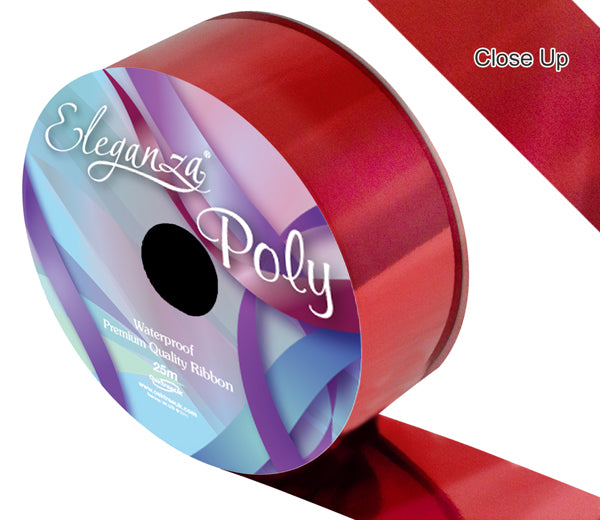 Metallic Red 50mm Poly Ribbon