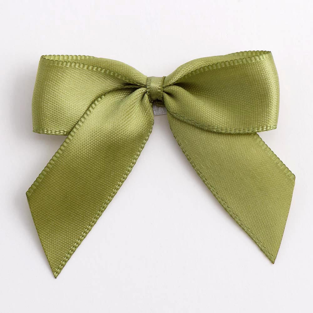 Moss Green 5cm Satin Bows - Self Adhesive