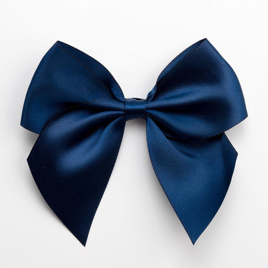 Navy 10cm Satin Bows – Self Adhesive