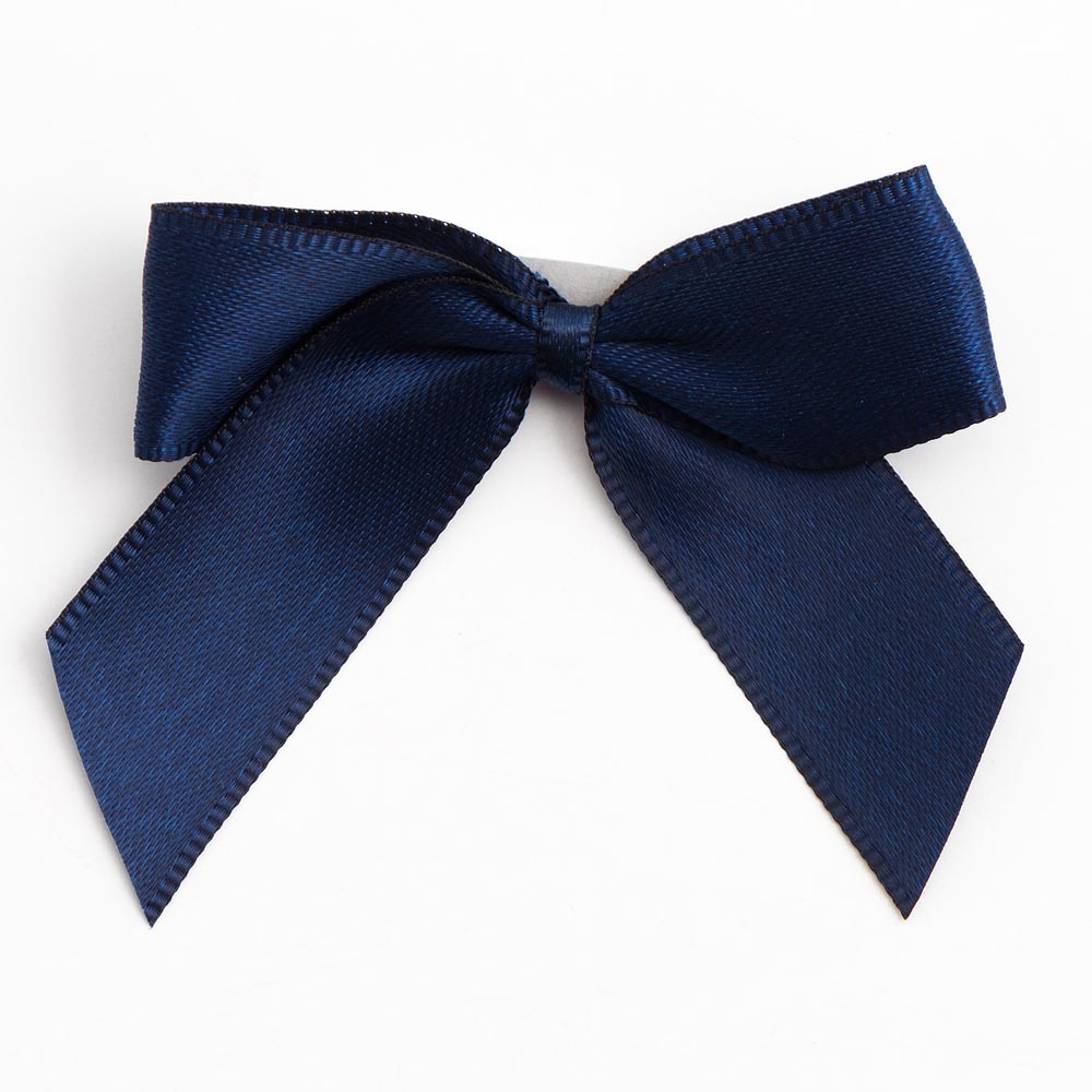Navy 5cm Satin Bows - Self Adhesive