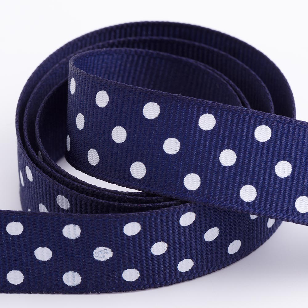 Navy Polka Dot Ribbon