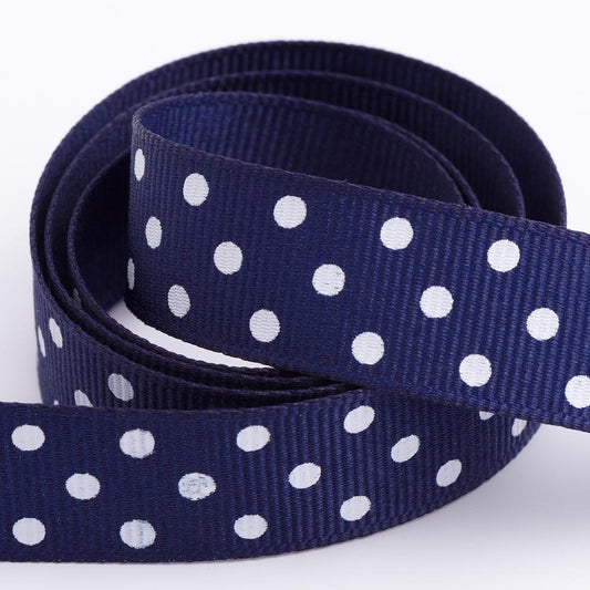 Navy Polka Dot Ribbon