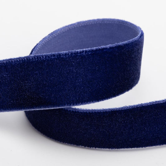 Navy Velvet Single Face Ribbon