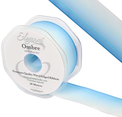 White Aqua Ombre Ribbon No.298