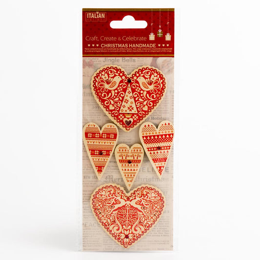 Nordic Hearts 6.1cm to 5.3cm 5 Pack