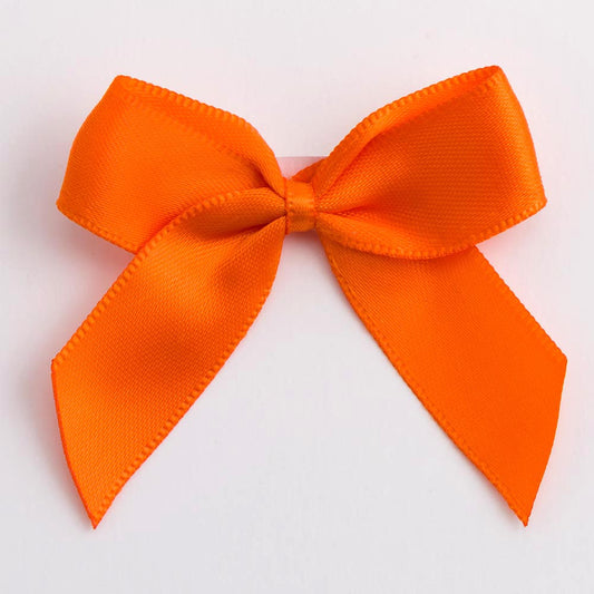Orange 5cm Satin Bows - Self Adhesive