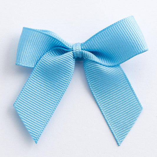 Pale Baby Blue 5cm Grosgrain Bows - Self Adhesive