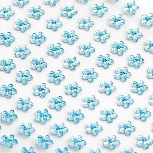 Pale Blue Self Adhesive Flowers 6mm Sheet of 100
