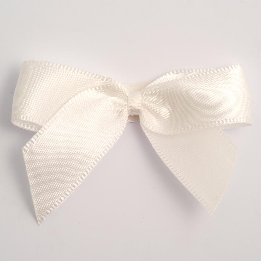 Ivory 5cm Satin Bows - Self Adhesive