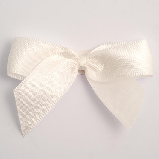 Ivory 5cm Satin Bows - Self Adhesive