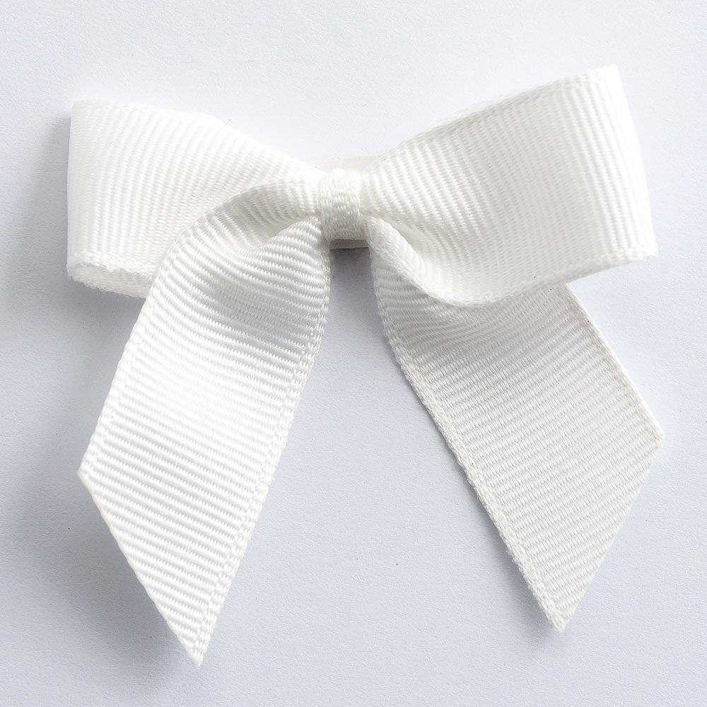 Pale Ivory 5cm Grosgrain Bows - Self Adhesive