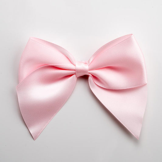 Pale Pink 10cm Satin Bows – Self Adhesive