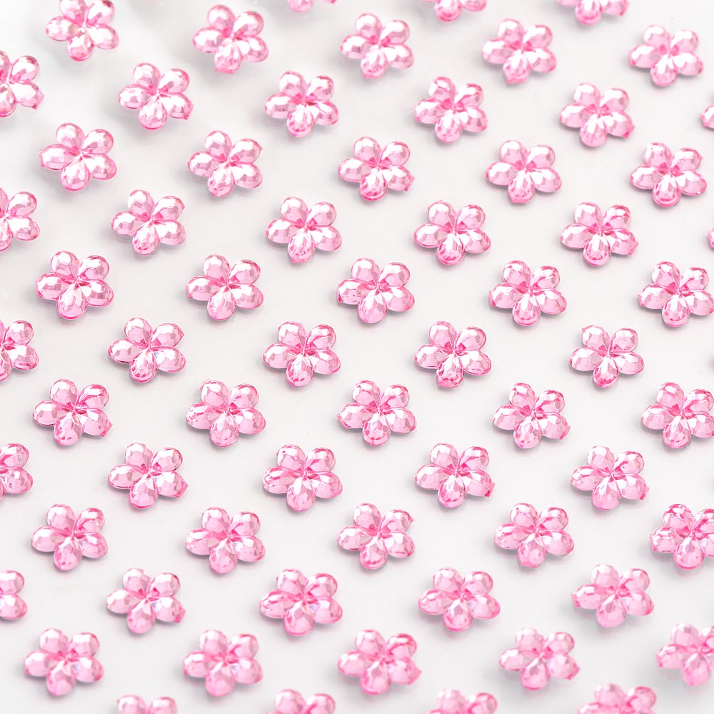 Pale Pink Self Adhesive Flowers 6mm Sheet of 100