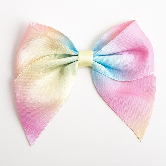 Pastel Rainbow 10cm Satin Bows – Self Adhesive