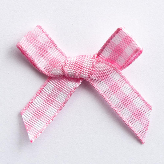 Pink  3cm Gingham Bows