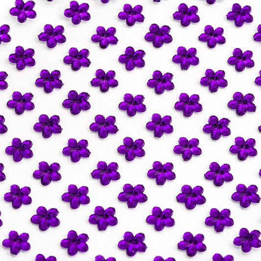 Purple Self Adhesive Flowers 6mm Sheet of 100