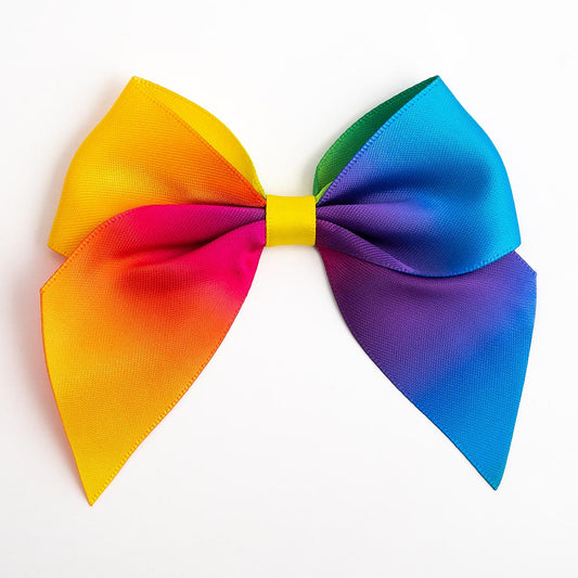 Rainbow 10cm Satin Bows – Self Adhesive
