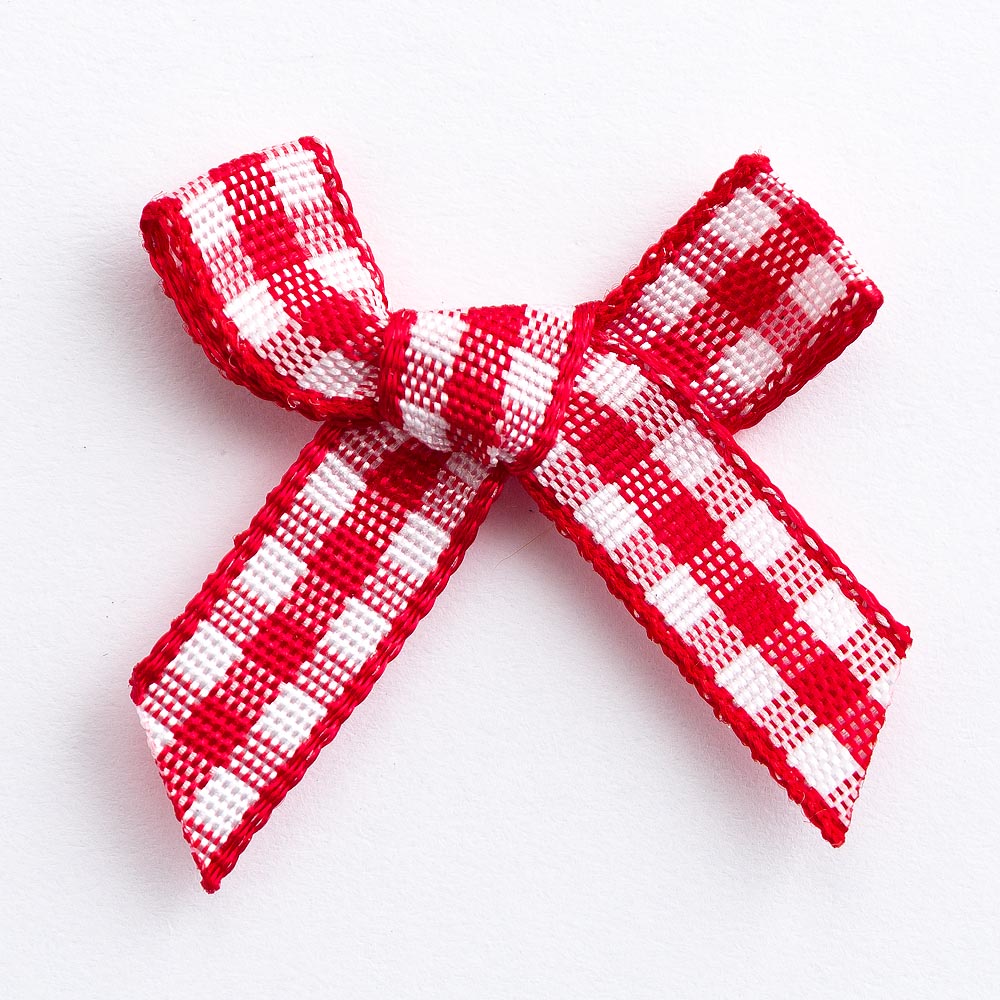 Red 3cm Gingham Bows