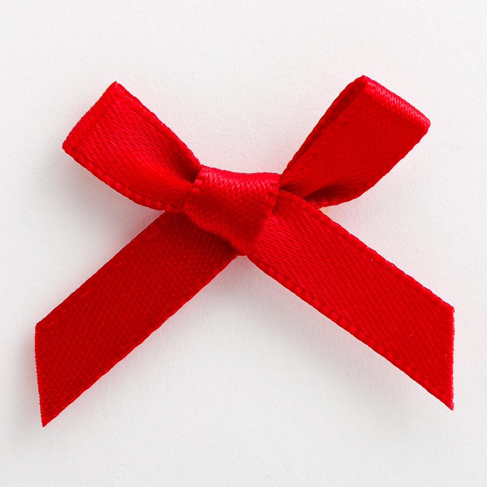 Red 3cm Pre-Tied Satin Bows
