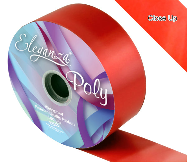 Red 50mm Poly Ribbon No.16