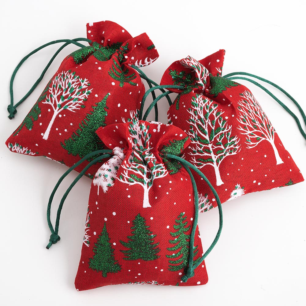 Red Glitter Tree Hessian Bag - Perfect Tables
