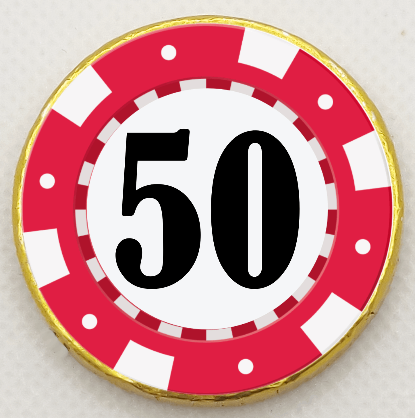 Personalised Red Poker Chip - Chocolate Coin