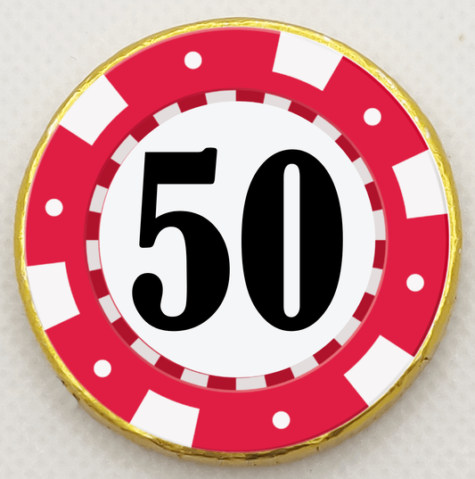 Personalised Red Poker Chip - Chocolate Coin
