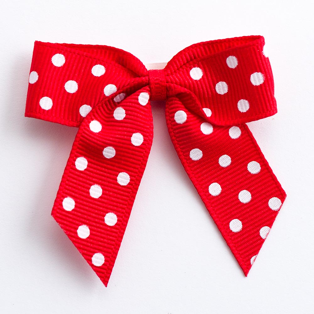 Red Polka Dot Bows - Self Adhesive