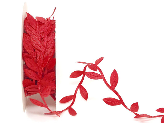 Red Satin Leaf Ribbon